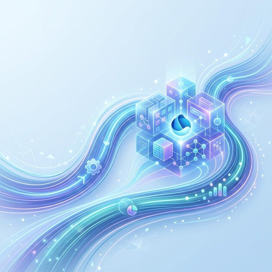 Microsoft Fabric swirls illustration